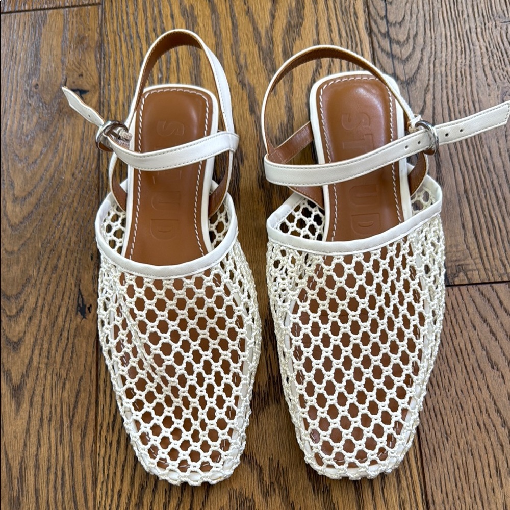 Elegant Cream Woven Sandals